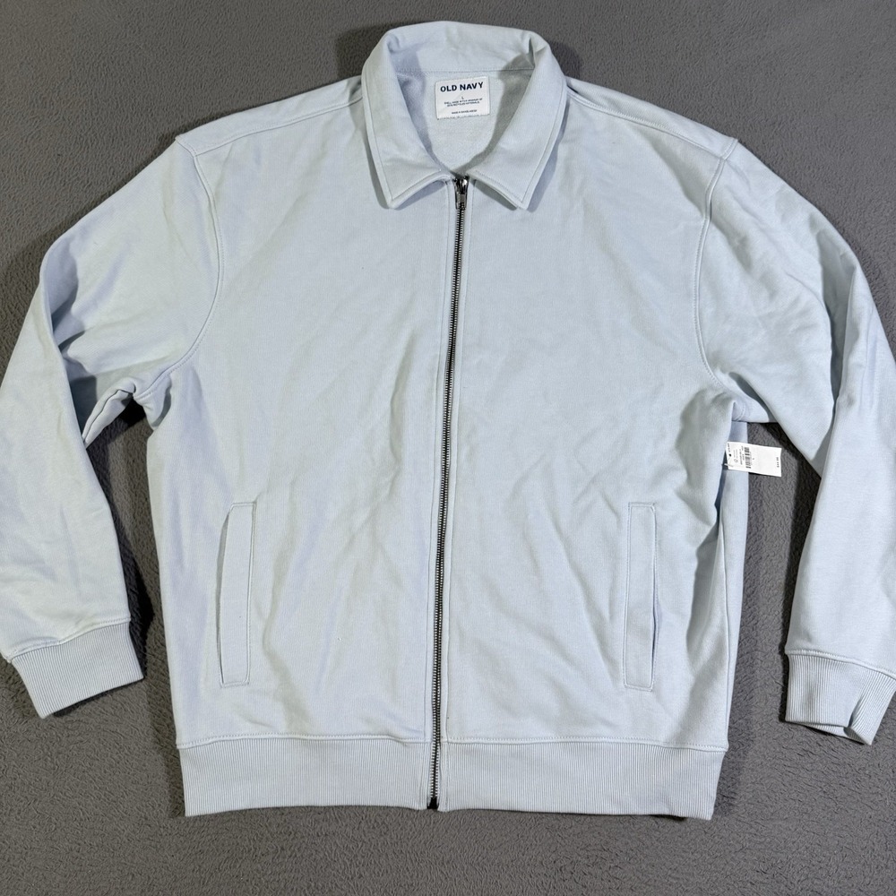 Old Navy‎ Active Womens Large Full Zip Up Sweatshirt Sky Blue Collard